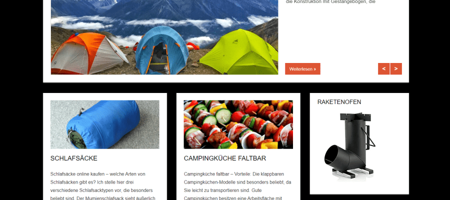 Nischenseite Campingartikel